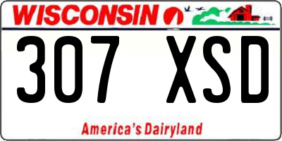 WI license plate 307XSD