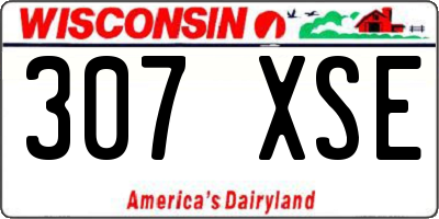 WI license plate 307XSE