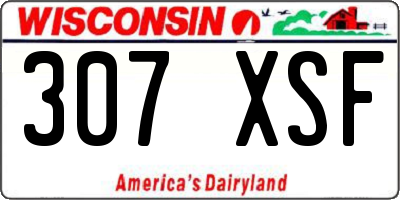 WI license plate 307XSF