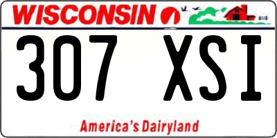 WI license plate 307XSI