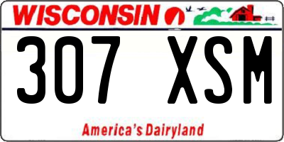 WI license plate 307XSM