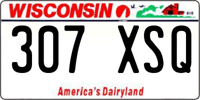 WI license plate 307XSQ