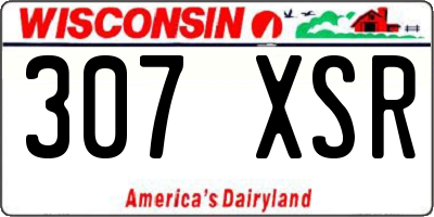 WI license plate 307XSR