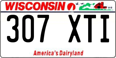 WI license plate 307XTI