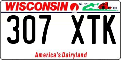WI license plate 307XTK