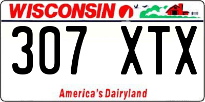 WI license plate 307XTX