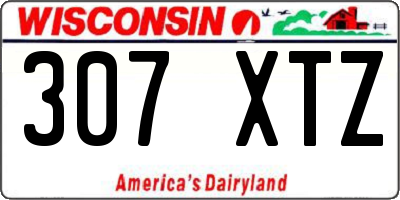WI license plate 307XTZ
