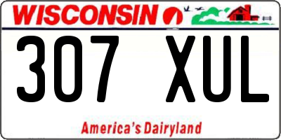 WI license plate 307XUL