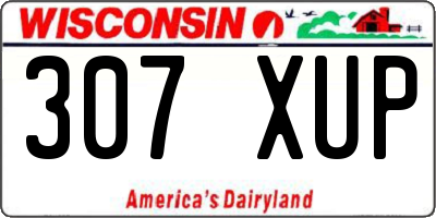 WI license plate 307XUP