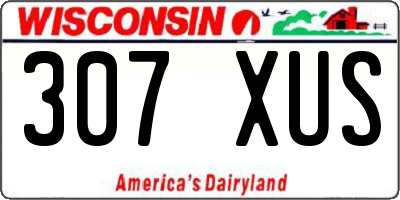 WI license plate 307XUS