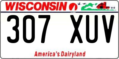 WI license plate 307XUV