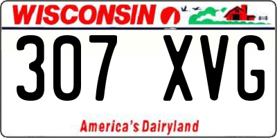WI license plate 307XVG