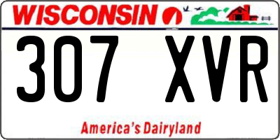 WI license plate 307XVR