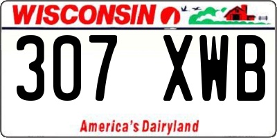WI license plate 307XWB