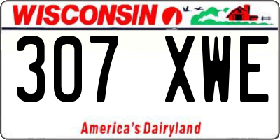 WI license plate 307XWE