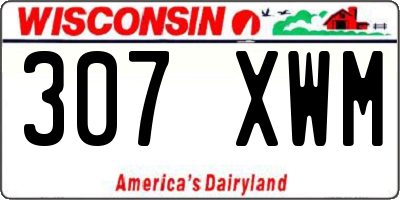 WI license plate 307XWM