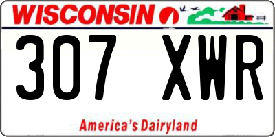WI license plate 307XWR