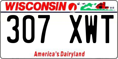 WI license plate 307XWT