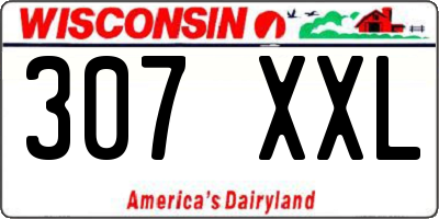 WI license plate 307XXL