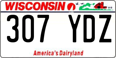 WI license plate 307YDZ