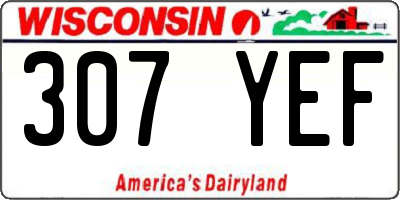 WI license plate 307YEF