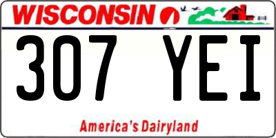 WI license plate 307YEI