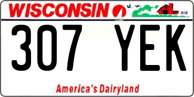 WI license plate 307YEK