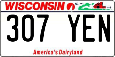 WI license plate 307YEN