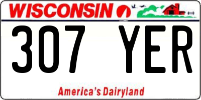 WI license plate 307YER