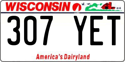 WI license plate 307YET