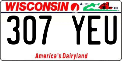 WI license plate 307YEU