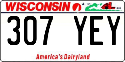 WI license plate 307YEY