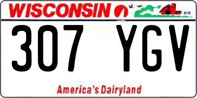 WI license plate 307YGV