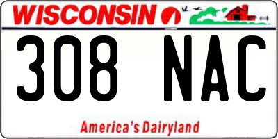 WI license plate 308NAC