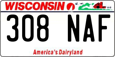 WI license plate 308NAF