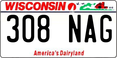 WI license plate 308NAG