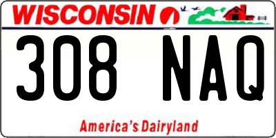 WI license plate 308NAQ