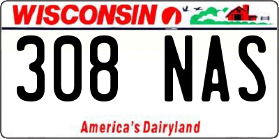 WI license plate 308NAS