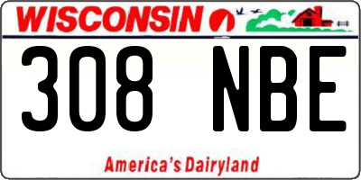 WI license plate 308NBE