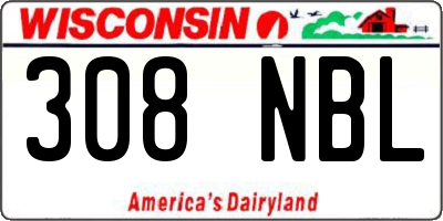 WI license plate 308NBL
