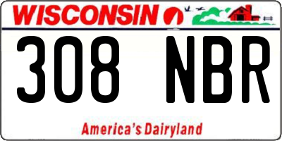 WI license plate 308NBR