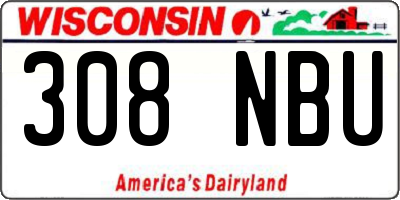 WI license plate 308NBU