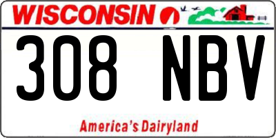 WI license plate 308NBV