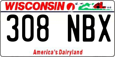 WI license plate 308NBX