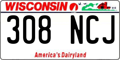 WI license plate 308NCJ