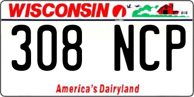 WI license plate 308NCP