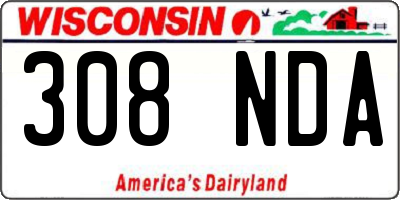 WI license plate 308NDA