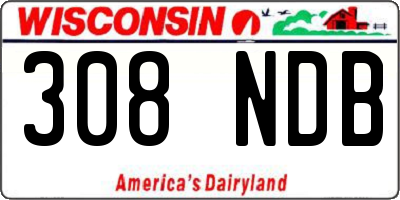 WI license plate 308NDB
