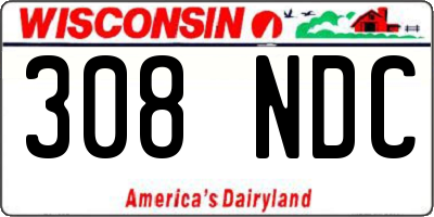 WI license plate 308NDC