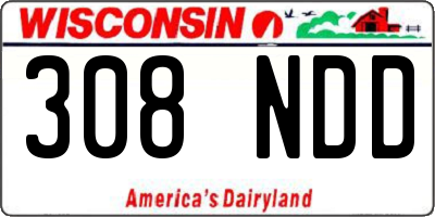 WI license plate 308NDD